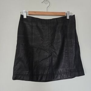 Free People Faux Leather Mini Skirt